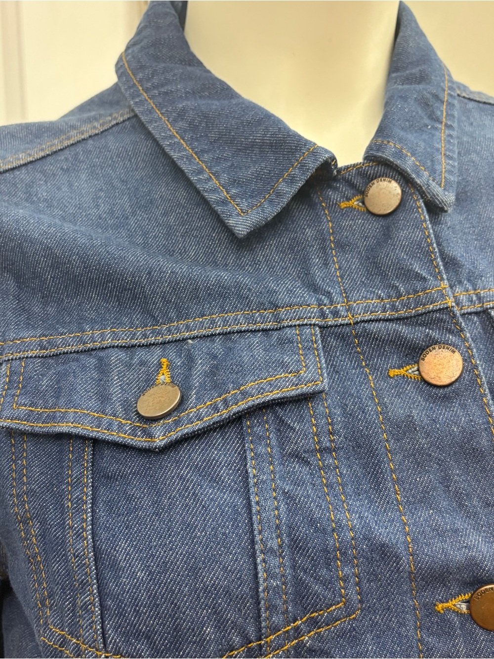 Boden Women's Dark Blue Denim Button-Front Jacket - Size 16/18